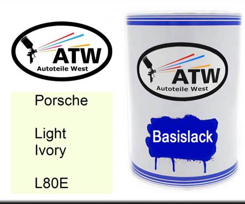 Porsche, Light Ivory, L80E: 500ml Lackdose, von ATW Autoteile West.